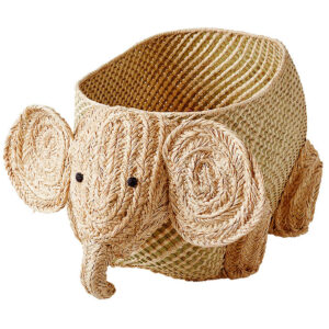 Rice Opbevaringskurv - Raffia/Søgræs - Stor Elefant - Natur